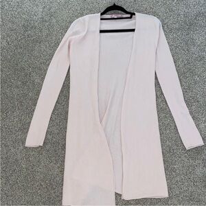Calypso St. Barth light  Pink 100% cashmere long duster Cardigan sweater xs